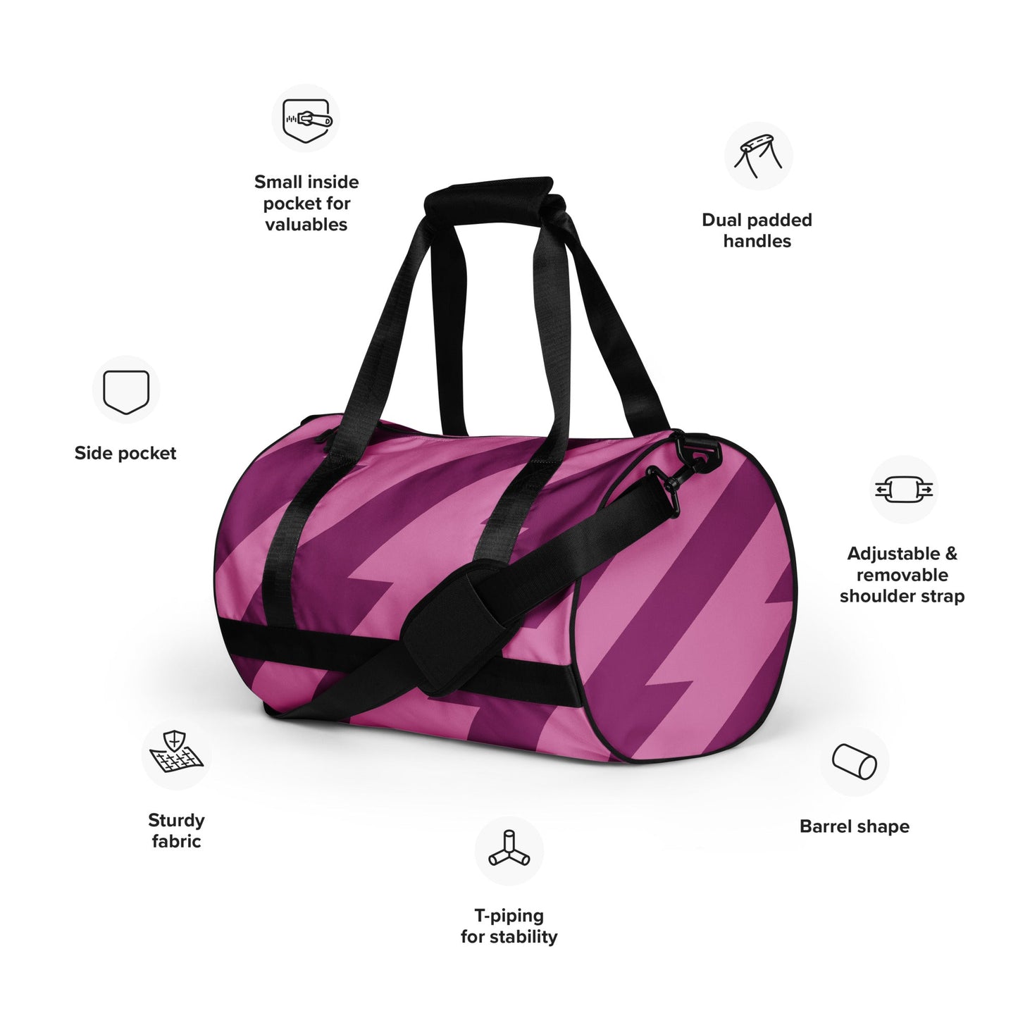 Flashight Purple Gym Bag - Getgoalrilla #